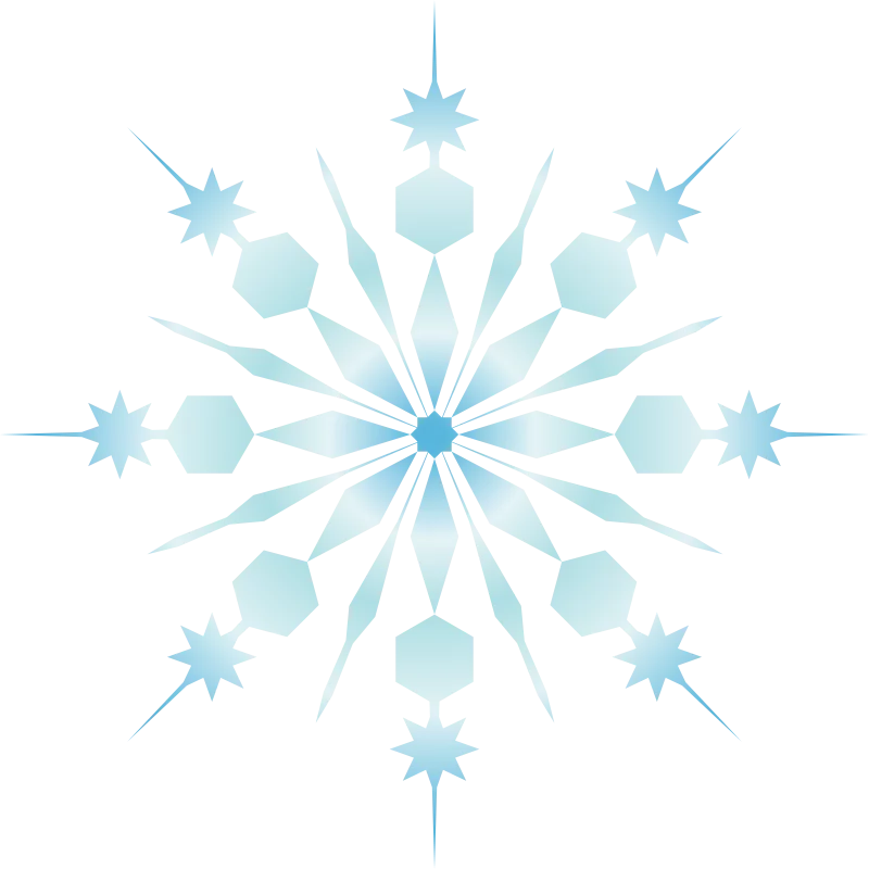 Elegant Light Blue Snowflake Winter Geometric Design Clipart for Seasonal Decor