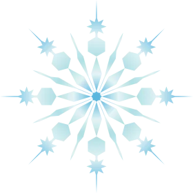 Elegant Light Blue Winter Snowflake Crystal Star Burst Pattern Clipart