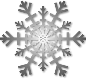 Elegant Silver Crystalline Winter Snowflake with Symmetrical Design Clipart