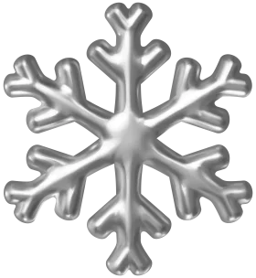 Elegant Silver Metallic Snowflake Winter Symbol Clipart for Holiday Season Decoration