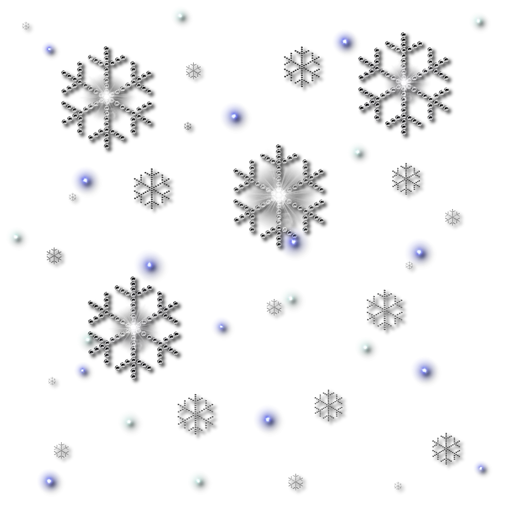 Elegant Silver Snowflakes with Blue Accents Winter Holiday Season Clipart