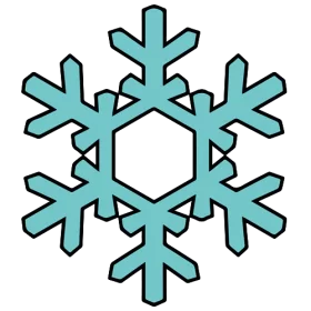 Elegant Teal Geometric Winter Snowflake Seasonal Holiday Decorative Clipart