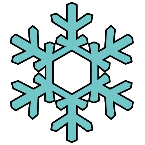 Elegant Teal Geometric Winter Snowflake Seasonal Holiday Decorative Clipart