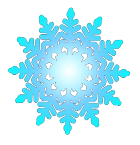 Elegant Turquoise Winter Snowflake with Gradient Effect - Seasonal Holiday Clipart