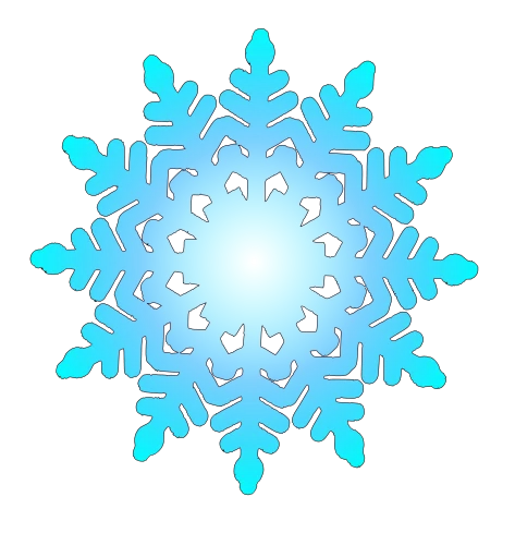 Elegant Turquoise Winter Snowflake with Gradient Effect - Seasonal Holiday Clipart