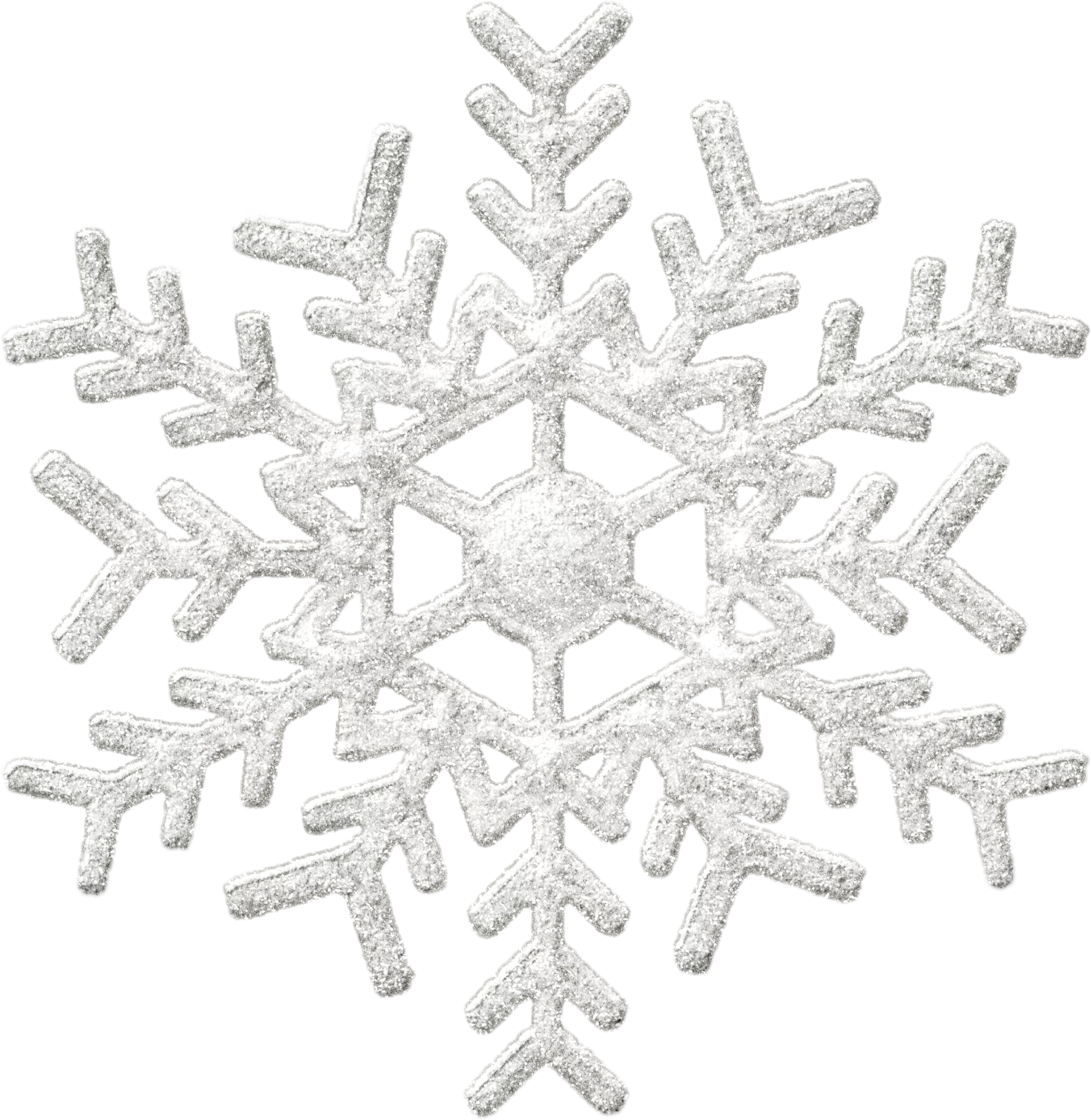 Elegant White Glittering Snowflake Winter Holiday Festive Decoration Clipart