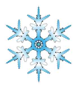 Elegant Winter Geometric Snowflake Blue Ice Crystal Formation Clipart Design