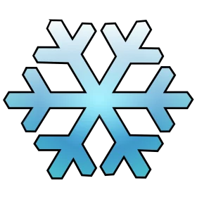 Elegant Winter Snowflake Ice Crystal Blue Seasonal Weather Symbol Clipart