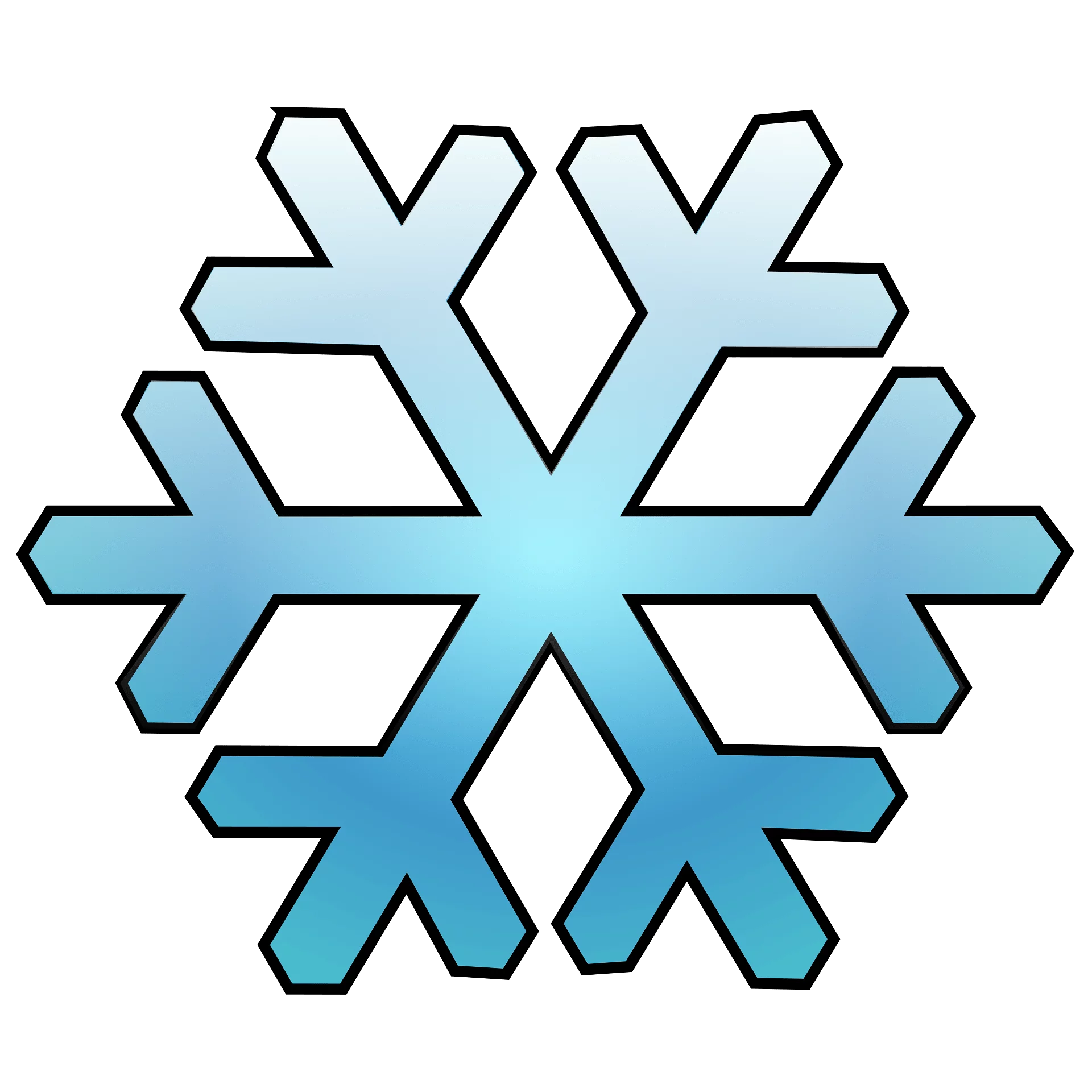 Elegant Winter Snowflake Ice Crystal Blue Seasonal Weather Symbol Clipart