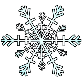 Elegant Winter Symmetrical Snowflake Clipart with Turquoise Accents for Seasonal Designs