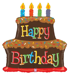 Festive Two-Tiered Birthday Cake Clipart with Colorful Candles and Sprinkles