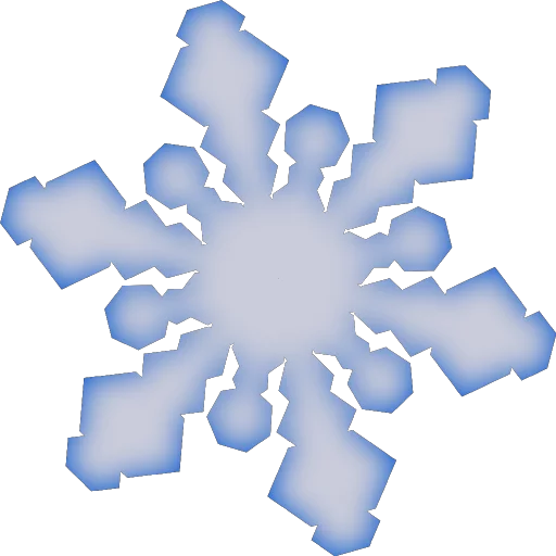 Geometric Blue Snowflake Radial Pattern Abstract Clipart Design Element