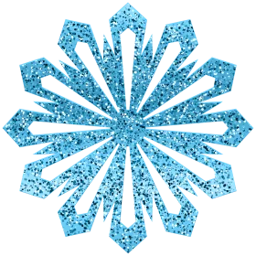 Glittering Blue Snowflake Winter Decoration Geometric Pattern Clipart Design