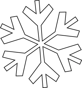 Simple Geometric Snowflake Winter Symbol Outline Drawing Clipart for Holiday Design