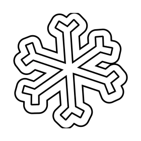 Simple Symmetrical Six-Pointed Snowflake Winter Season Holiday Themed Clipart