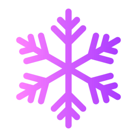 Vibrant Purple Snowflake Winter Season Holiday Festive Decorative Clipart