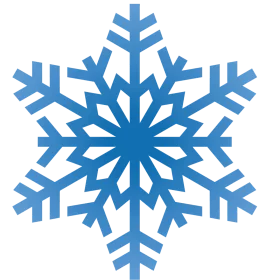 Winter Wonder Symmetrical Blue Snowflake Clipart - Elegant Seasonal Frozen Crystal Design