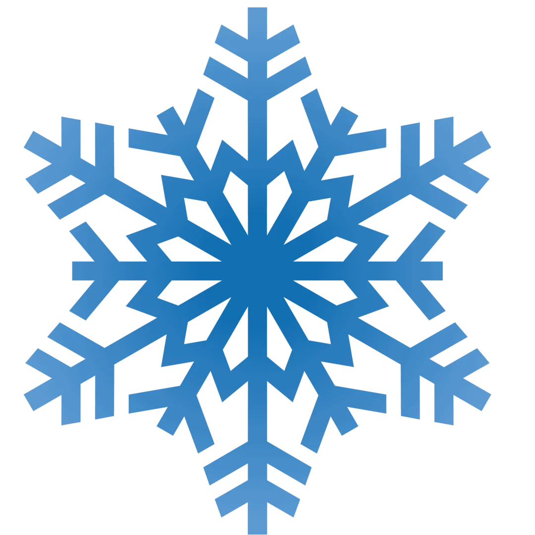 Winter Wonder Symmetrical Blue Snowflake Clipart - Elegant Seasonal Frozen Crystal Design