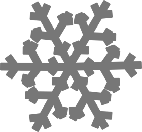 Winter Wonderland Gray Snowflake Geometric Pattern Clipart for Seasonal Design