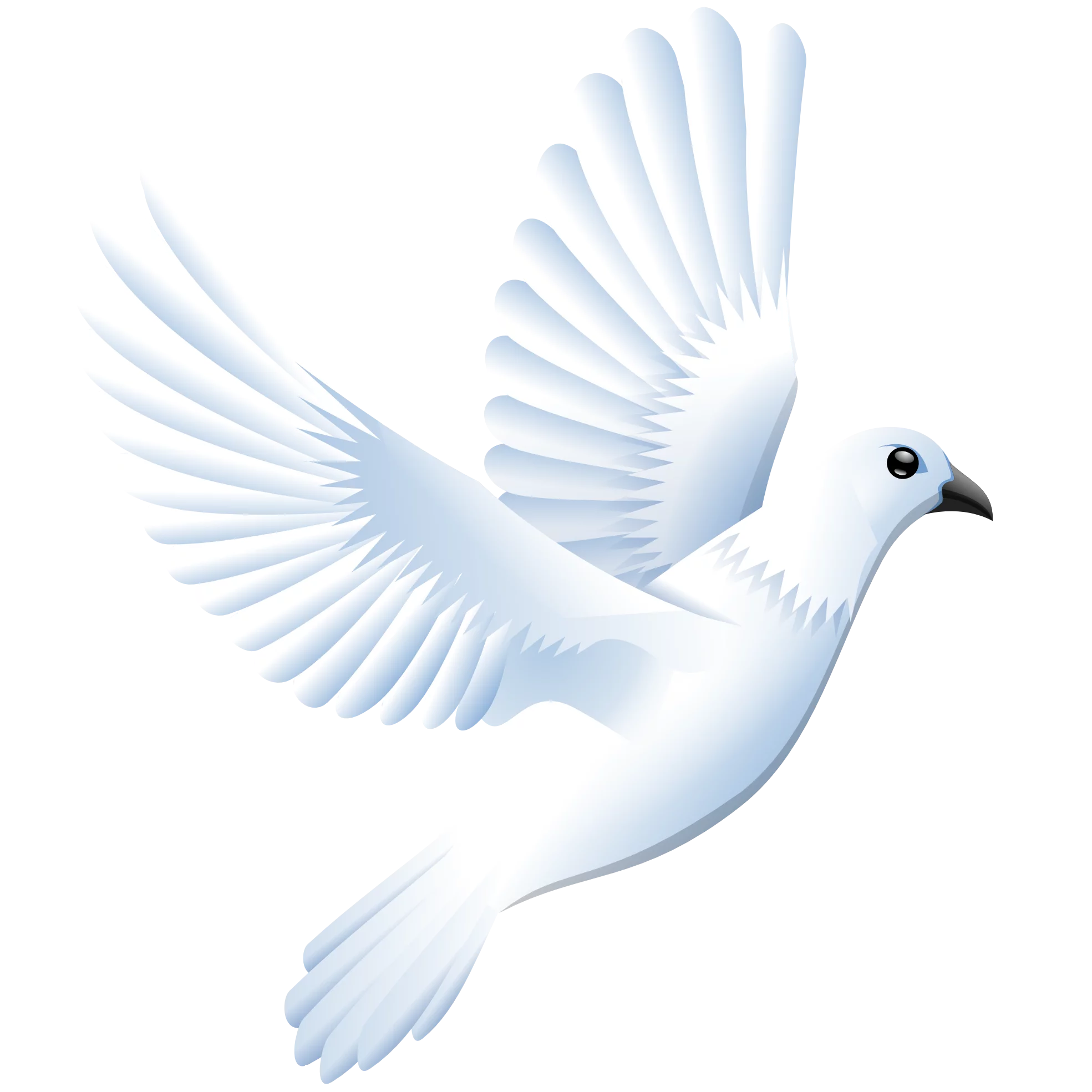 Elegant White Dove in Flight Clipart - Symbol of Peace and Freedom