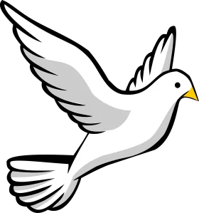 Elegant White Dove of Peace with Outstretched Wings - Symbolic Bird Clipart