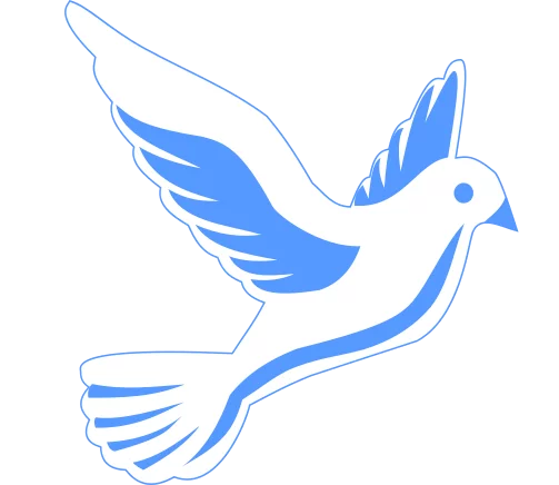 Peaceful Blue Dove Symbol of Freedom and Hope in Flight Minimalist Clipart