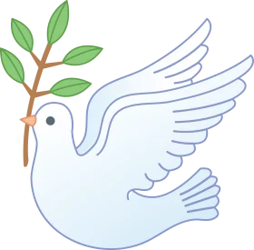 Peaceful Blue Dove with Olive Branch - Elegant Peace Symbol Clipart