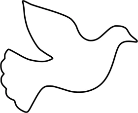 Simple Black and White Dove Outline Drawing Peace Symbol Clipart Illustration