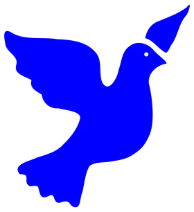 Vibrant Blue Dove Clipart - Symbol of Peace and Freedom in Simple Silhouette