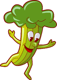 Cheerful Dancing Broccoli Character with Big Smile - Fun Vegetable Clipart