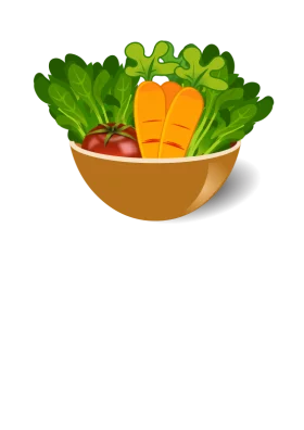 Colorful Vegetable Salad Bowl with Fresh Greens and Carrots Healthy Food Clipart