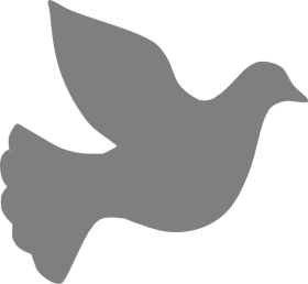 Elegant Gray Dove Silhouette Symbol of Peace and Freedom Clipart Illustration