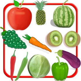 Fresh Fruits and Vegetables Collection: Colorful Healthy Food Clipart Assortment