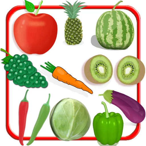 Fresh Fruits and Vegetables Collection: Colorful Healthy Food Clipart Assortment