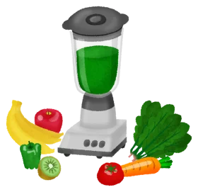 Healthy Lifestyle Blender with Fresh Vegetables and Fruits for Smoothies Clipart