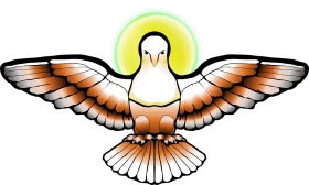 Majestic Holy Spirit Dove with Outstretched Wings Religious Symbolic Clipart