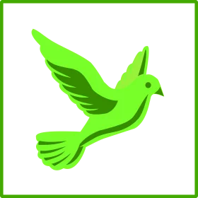 Peaceful Green Dove in Flight Symbol of Hope and Freedom Minimalist Clipart Design