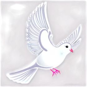 Peaceful White Dove with Outstretched Wings in Flight - Elegant Clipart Symbol