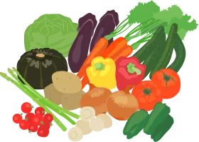 Vibrant Fresh Vegetable Assortment Collection Healthy Food Ingredients Clipart