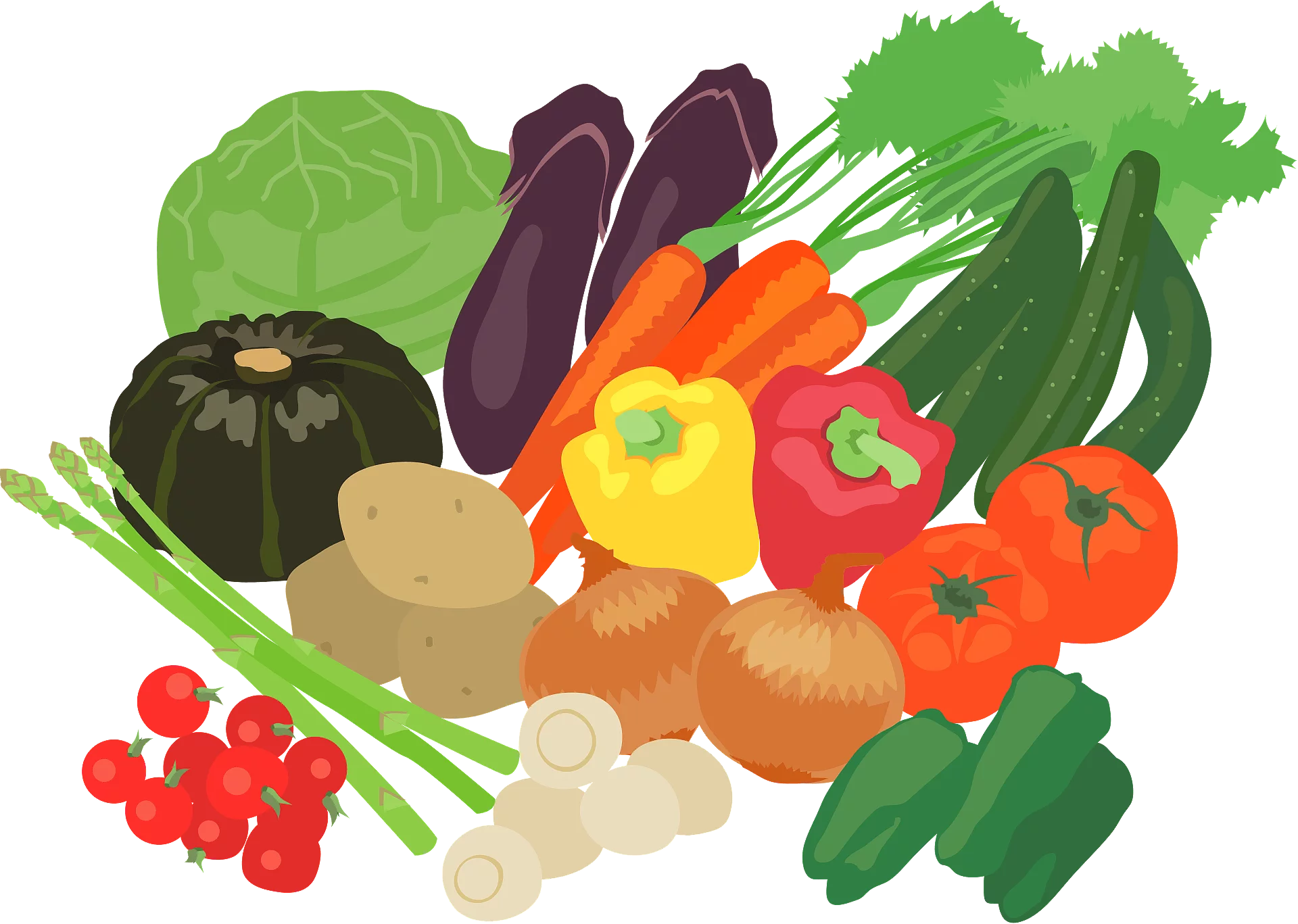 Vibrant Fresh Vegetable Assortment Collection Healthy Food Ingredients Clipart