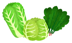 Vibrant Green Leafy Vegetables Watercolor Cabbage and Spinach Healthy Food Clipart