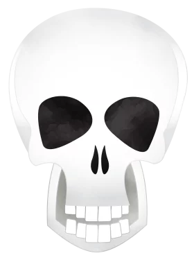 Minimalist Human Skull Clipart Illustration with Simple White and Black Design