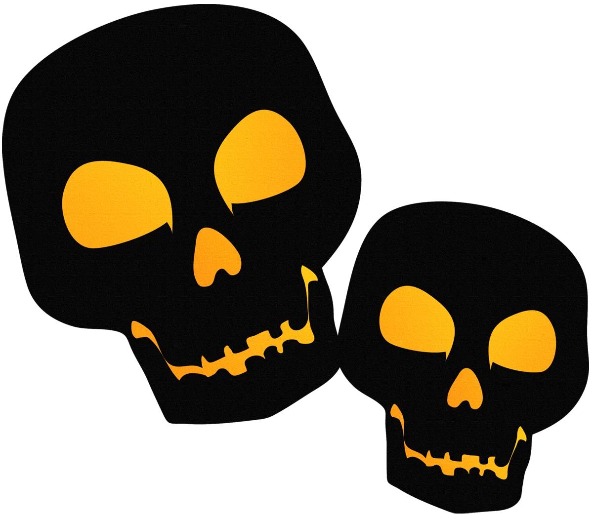 Spooky Halloween Black and Orange Skull Clipart for Festive Decorations