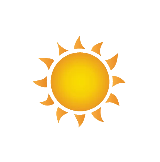 Bright Yellow and Orange Stylized Sun with Radiating Triangular Rays Clipart