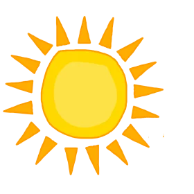 Bright Yellow Sun with Triangular Rays Shining in Cheerful Summer Clipart Design