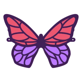 Beautiful Pink and Purple Butterfly Wings Decorative Stylized Clipart Design