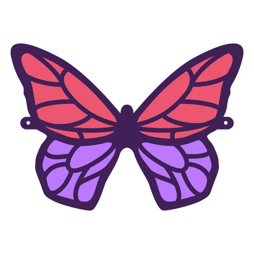 Beautiful Pink and Purple Butterfly Wings Decorative Stylized Clipart Design