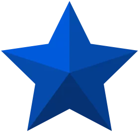 Blue 3D Five-Pointed Star Clipart - Geometric Rating Symbol For Digital Graphics