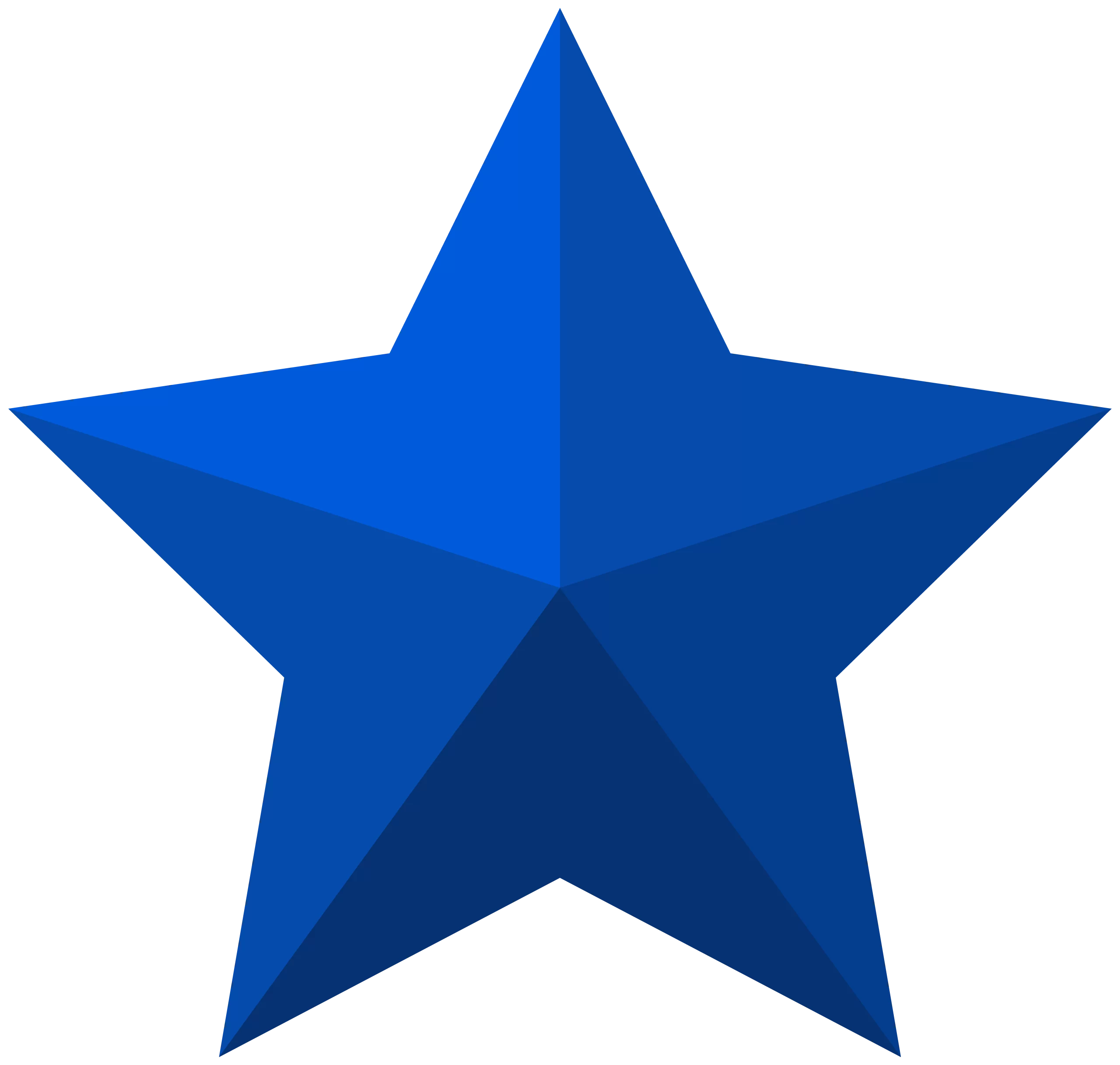 Blue 3D Five-Pointed Star Clipart - Geometric Rating Symbol For Digital Graphics