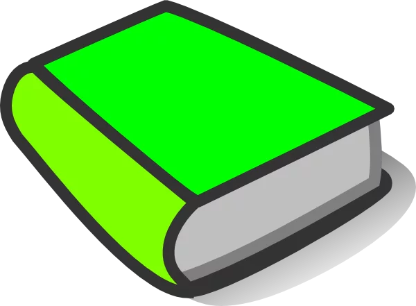 Bright Green Educational Book Illustration - Minimalist Learning Clipart Design